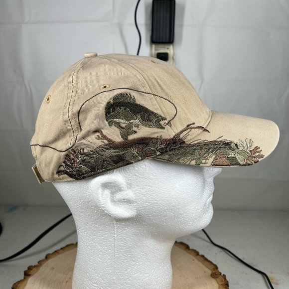 DriDuck Tan Green Embroidered Walleye Fishing Hunting Outdoors Baseball Hat Cap - Picture 5 of 9